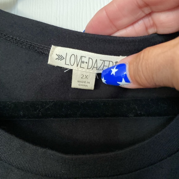 Love Dazed Black Love More T-Shirt -2X - Picture 2 of 7